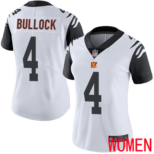 Cincinnati Bengals Limited White Women Randy Bullock Jersey NFL Footballl #4 Rush Vapor Untouchable